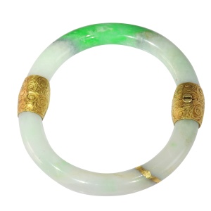 Vintage Jade with 18K Gold Fittings: The Silent Chronicles of a Victorian Bangle